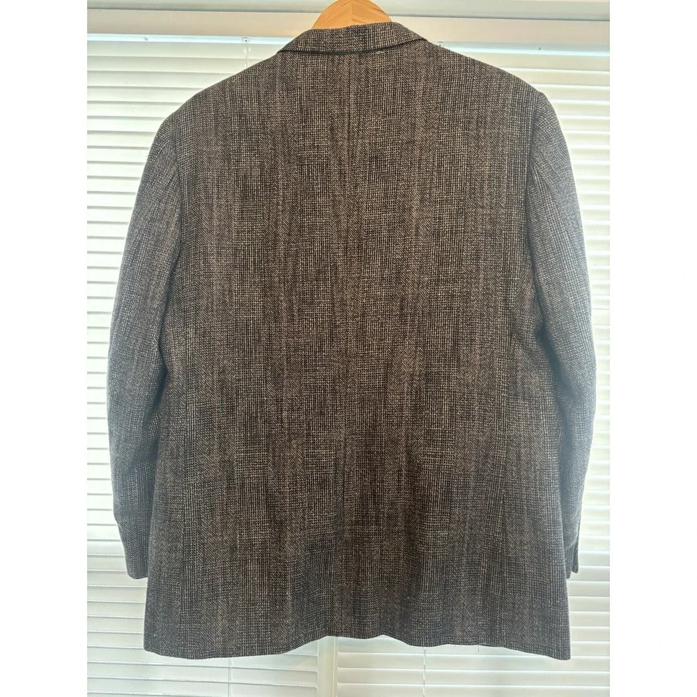 Vtg John Craigmiles 42R Sport Coat Blazer Gray Tweed Windowpane Jacket Wool Bl